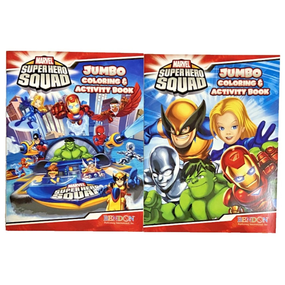 MARVEL SUPER HERO SQUAD Jumbo Coloring & Activity Books Hulk Iron Man Spider-Man